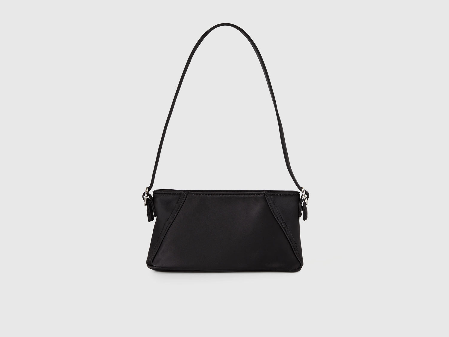 Borsa a spalla in raso da bambina nero | Benetton Outlet