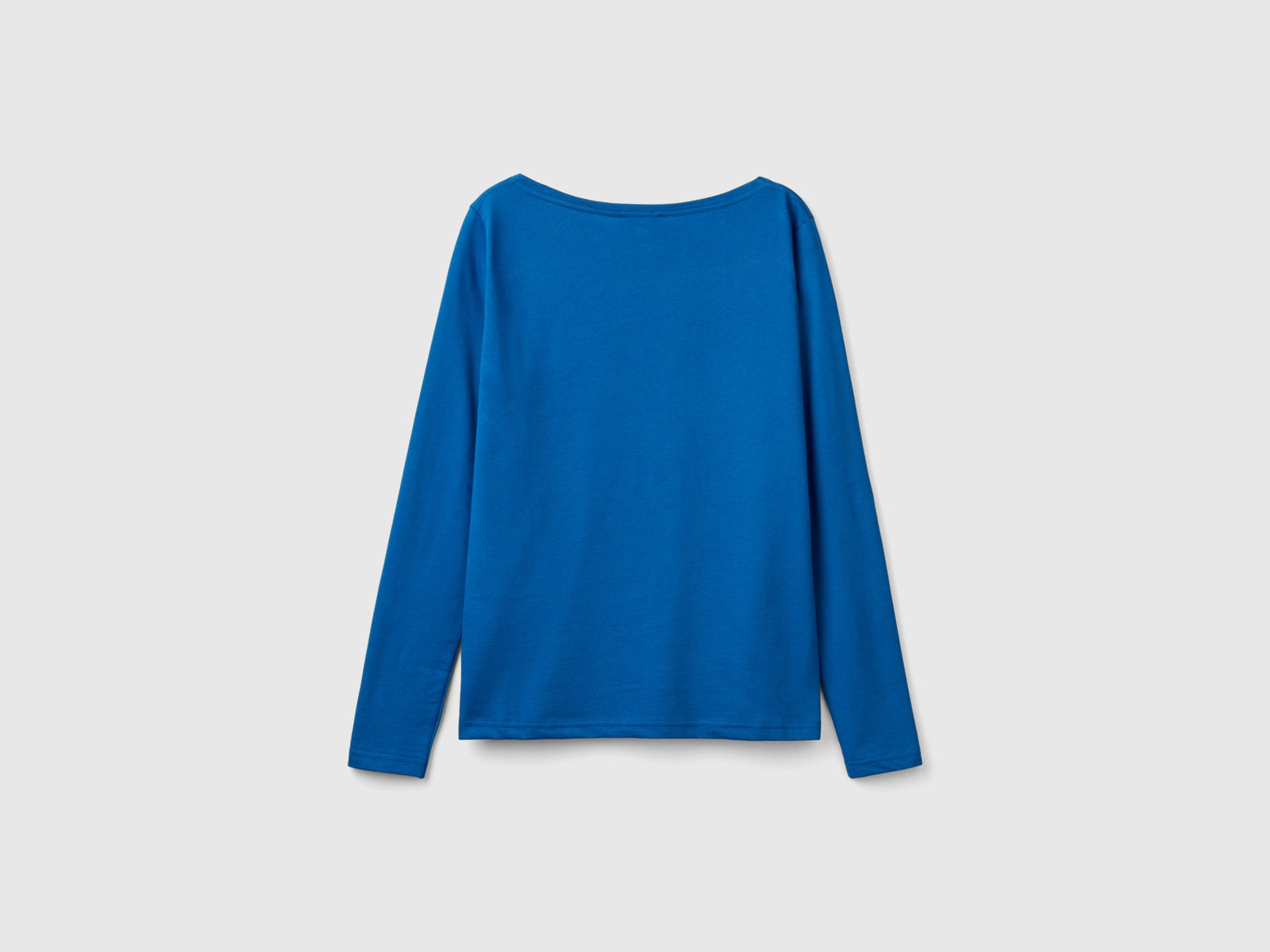 T-shirt con scollo a barchetta 100% cotone da donna avio 4 | Benetton Outlet