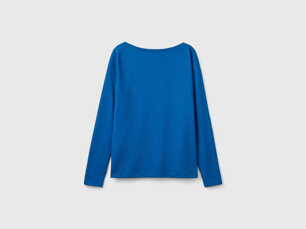 T-shirt con scollo a barchetta 100% cotone
