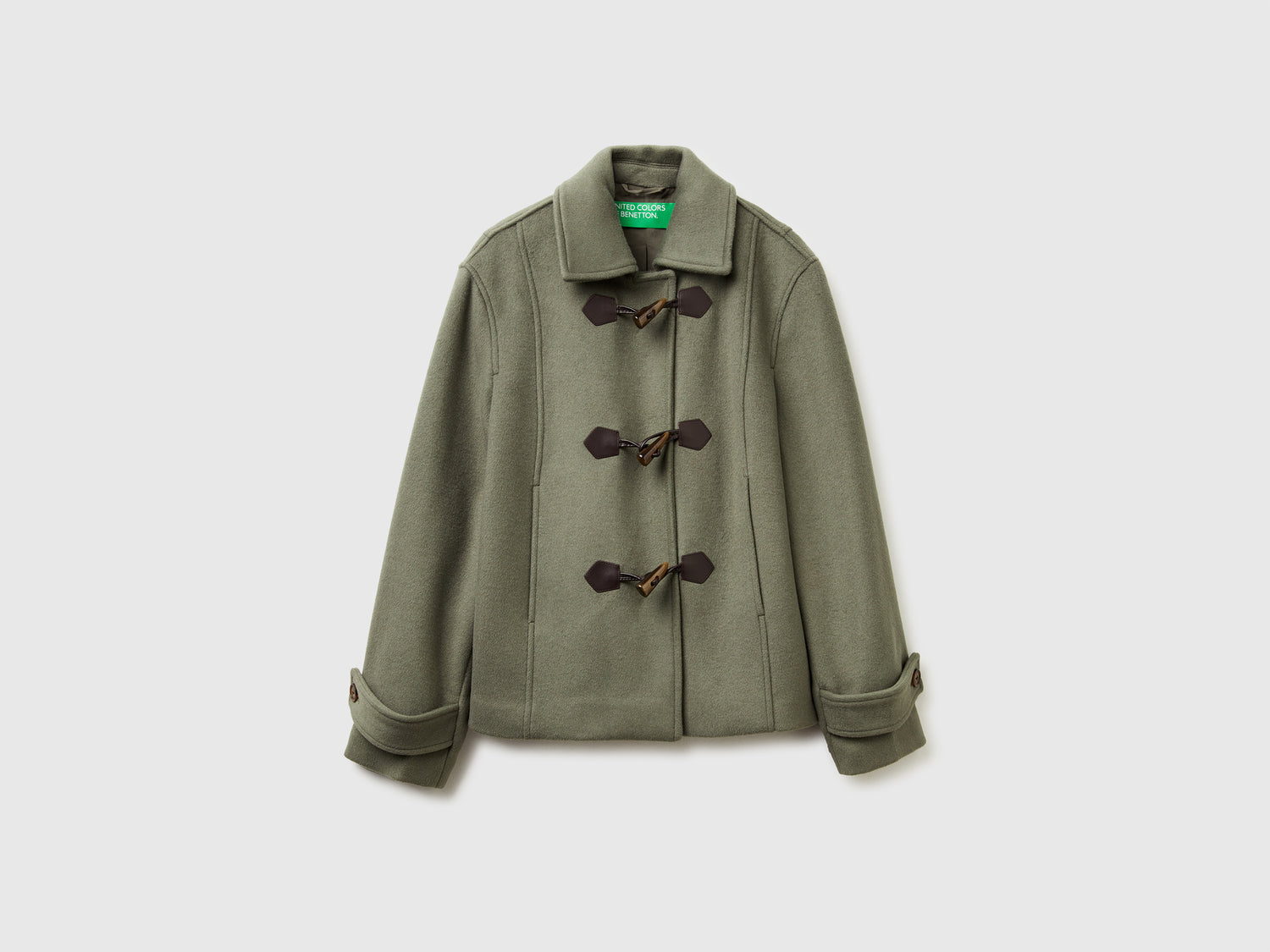 Cappotto Montgomery da donna verde militare | Benetton Outlet