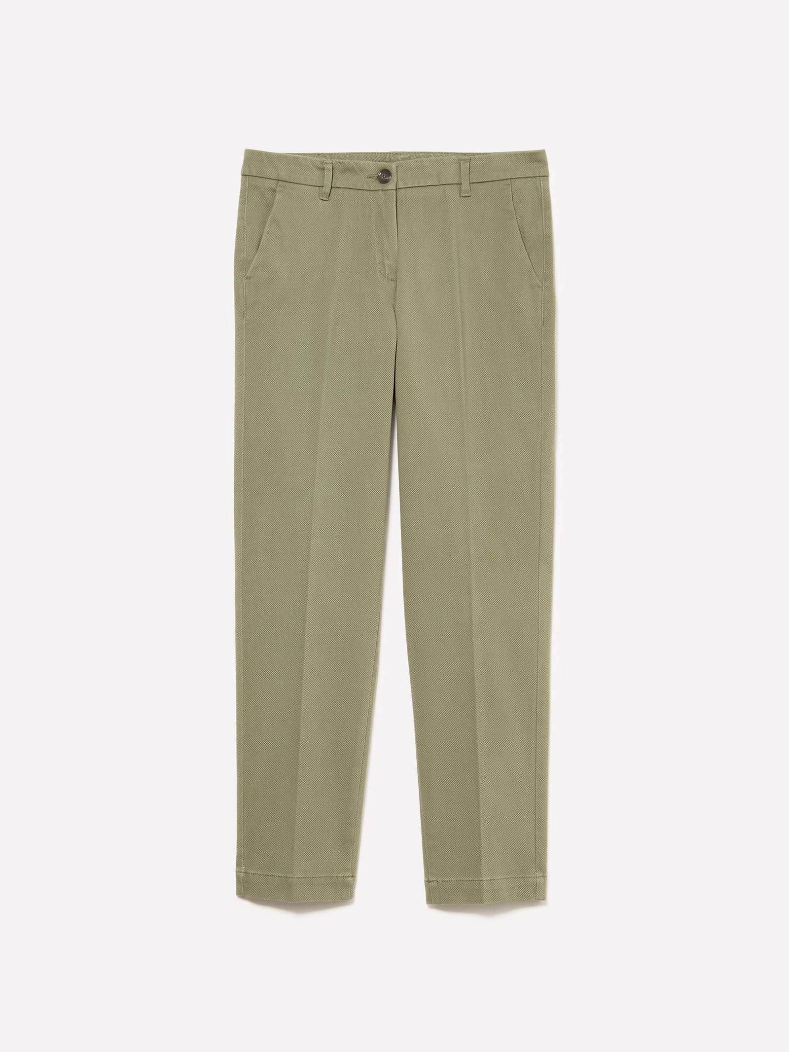 Pantaloni chino verde scuro a sigaretta da donna verde militare | Sisley Outlet
