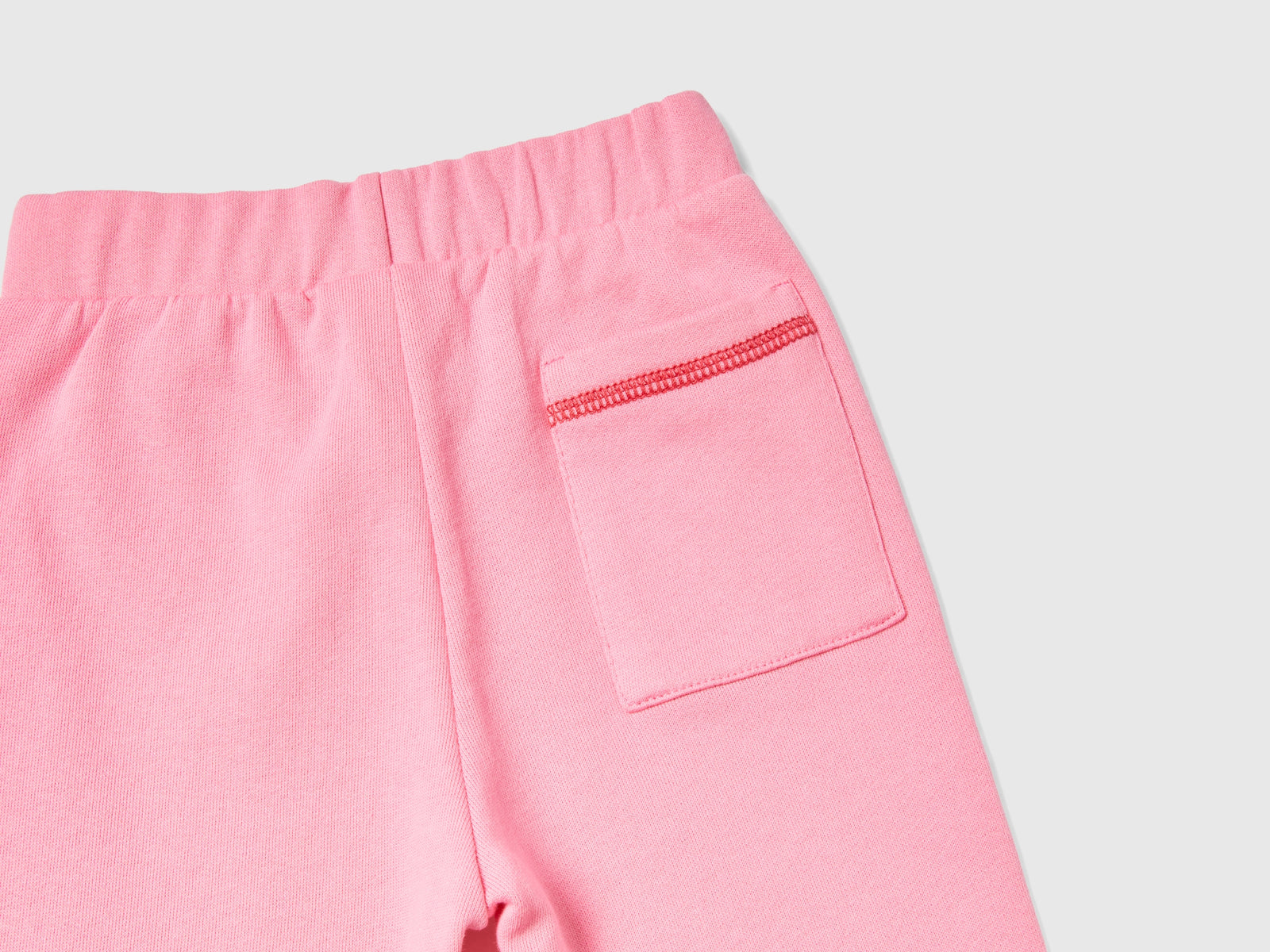 Tuta in felpa 100% cotone da bimbo rosa 3 | Benetton Outlet