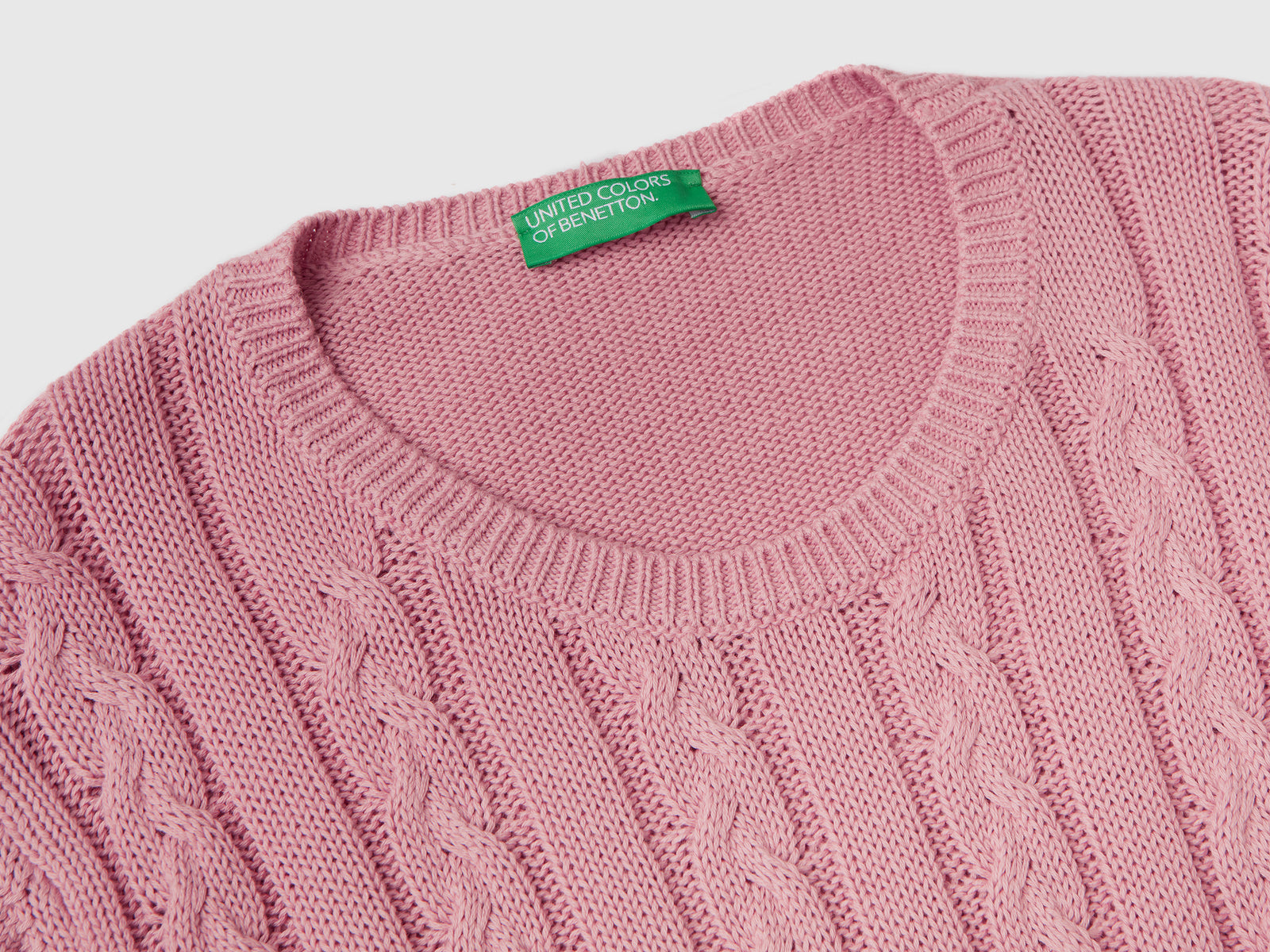 Maglia a righe 100% cotone da donna rosa 3 | Benetton Outlet