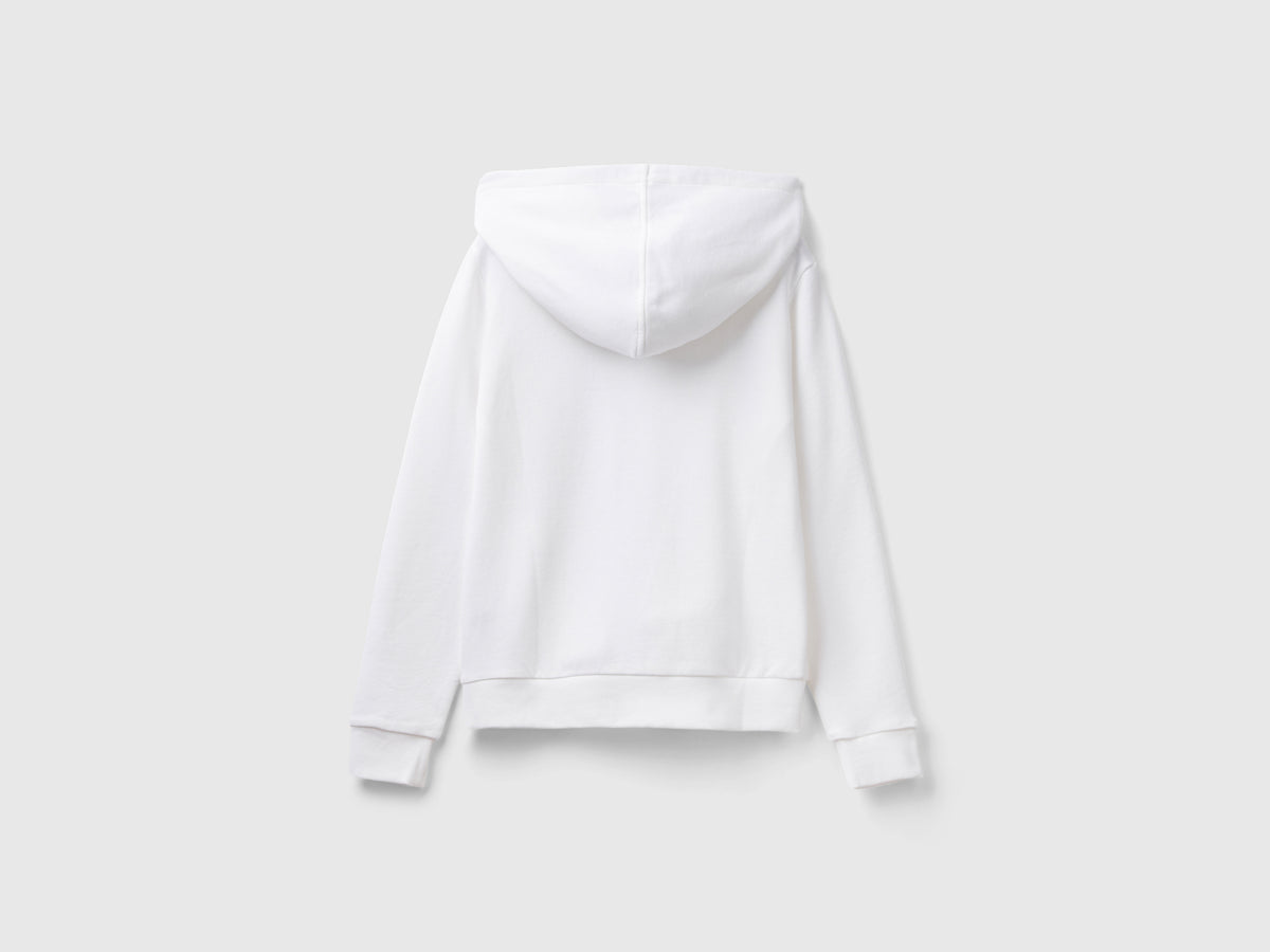 Felpa 100% cotone con zip e cappuccio
