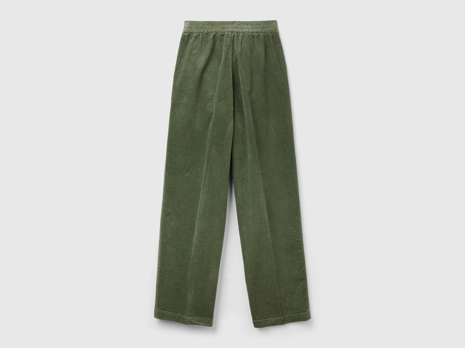 Pantalones anchos de terciopelo da donna verde militare 2 | Benetton Outlet