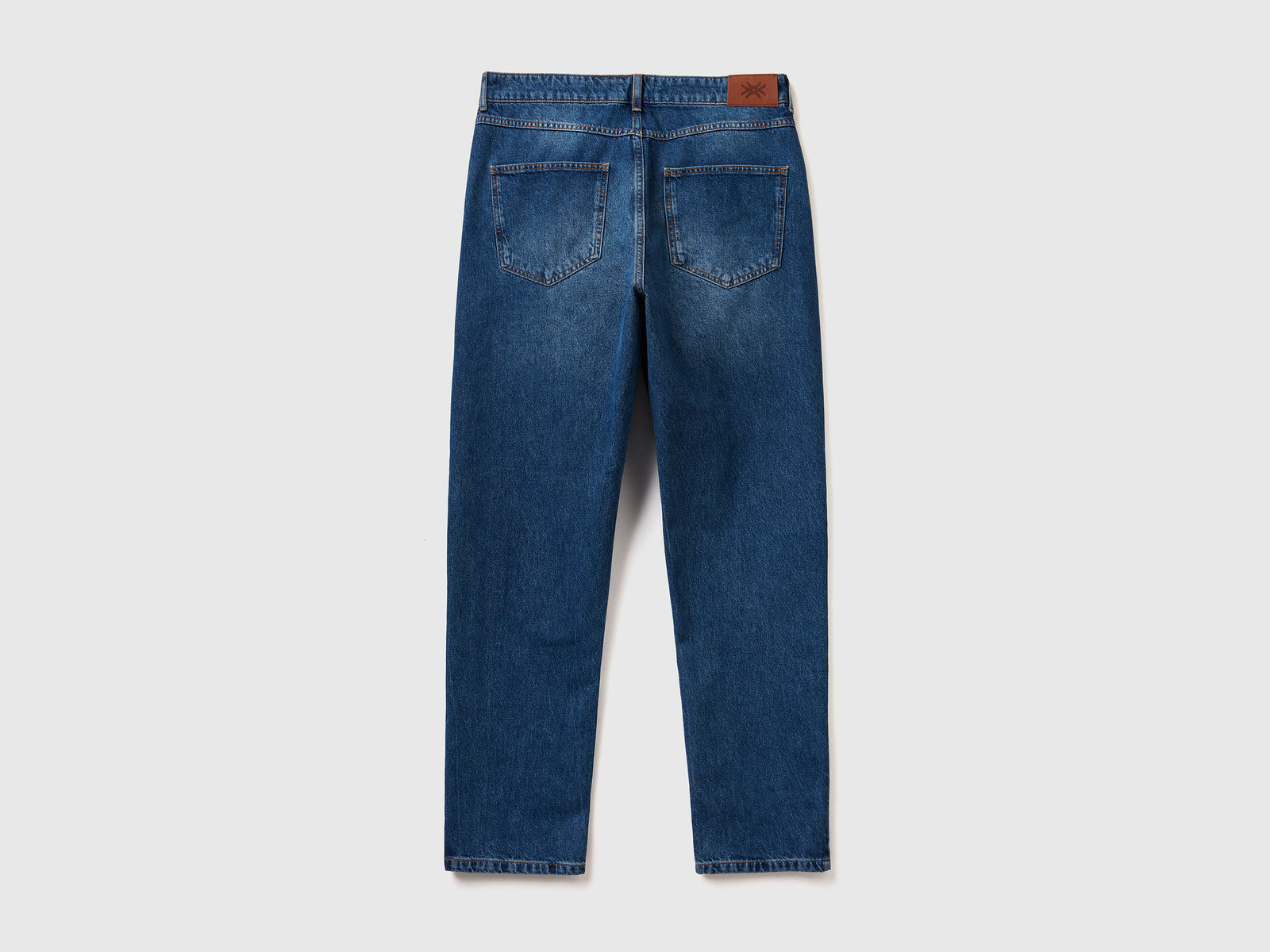 Jeans cinque tasche effetto used da uomo blu scuro 2 | Benetton Outlet