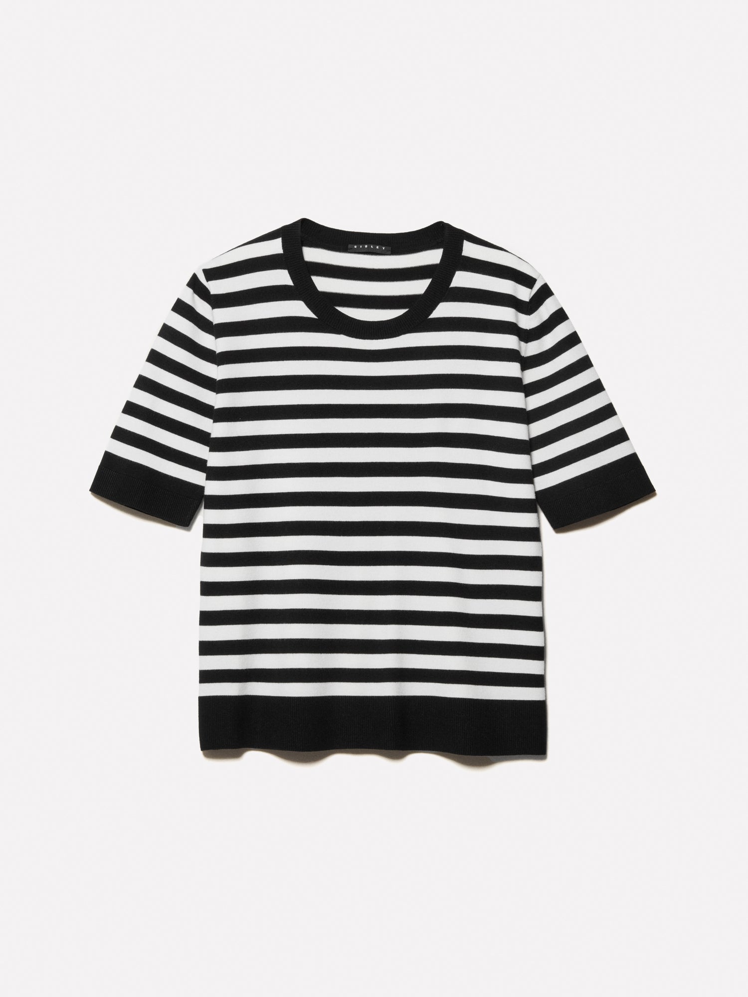 Maglia a righe e bianco panna da donna nero | Sisley Outlet