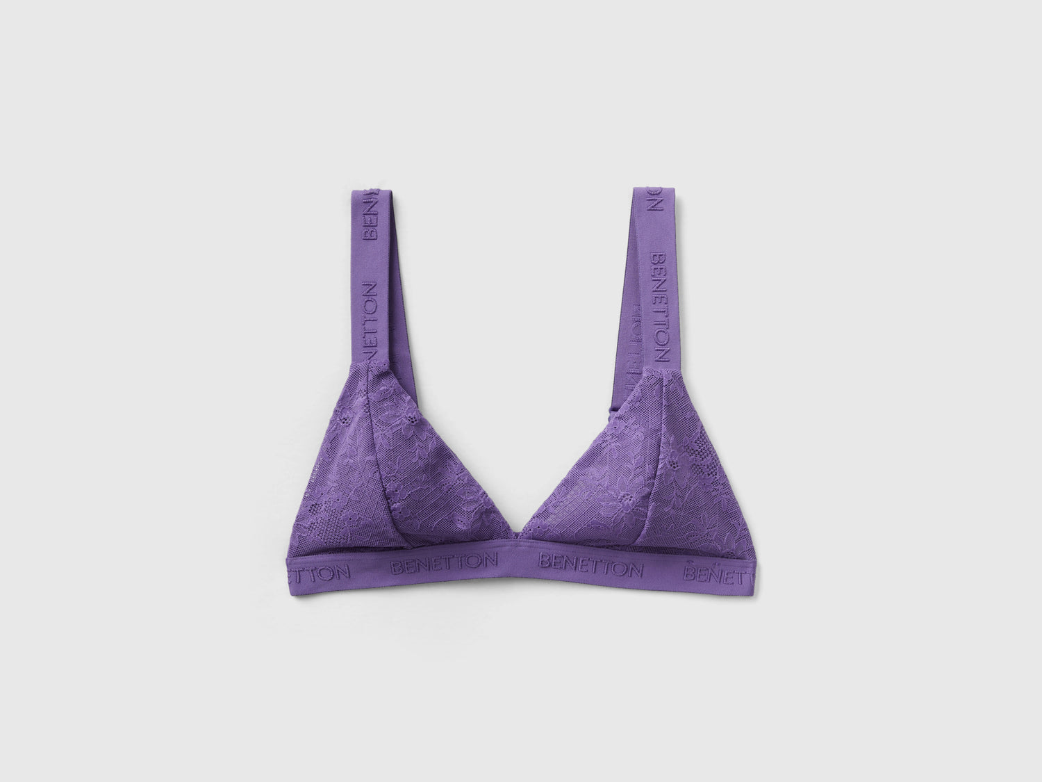 Reggiseno a triangolo in pizzo da donna viola | Benetton Outlet