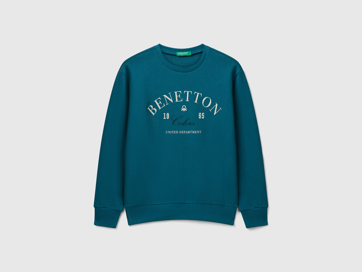 Felpa con logo in cotone