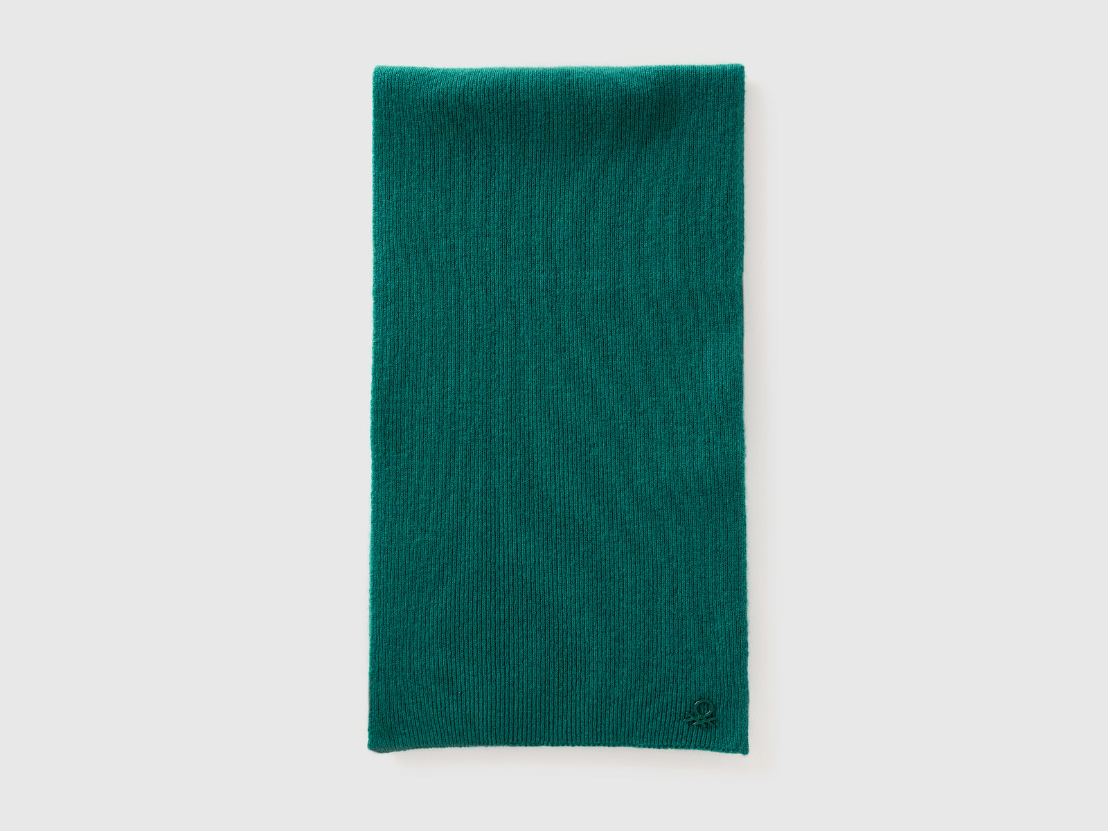 Sciarpa in misto lana da bambino verde scuro 2 | Benetton Outlet