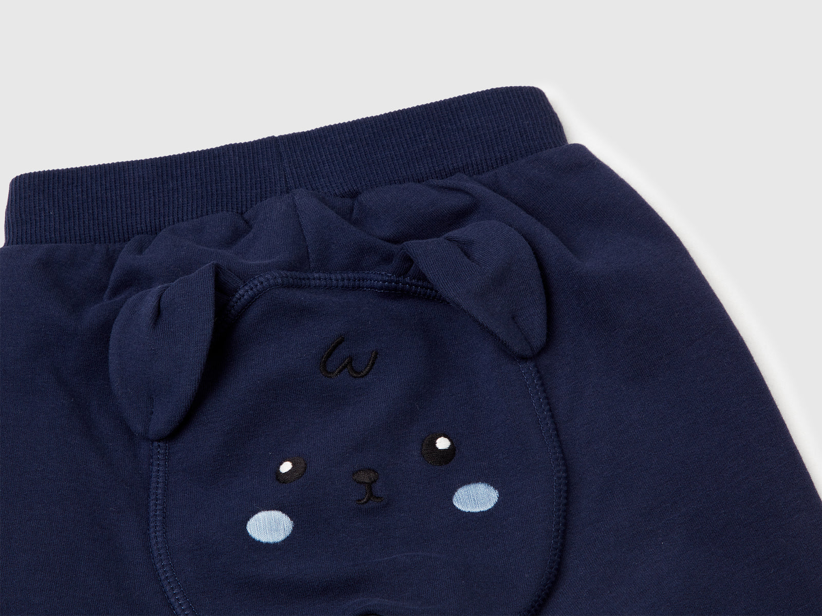Pantaloni in felpa di cotone da neonato blu scuro 3 | Benetton Outlet