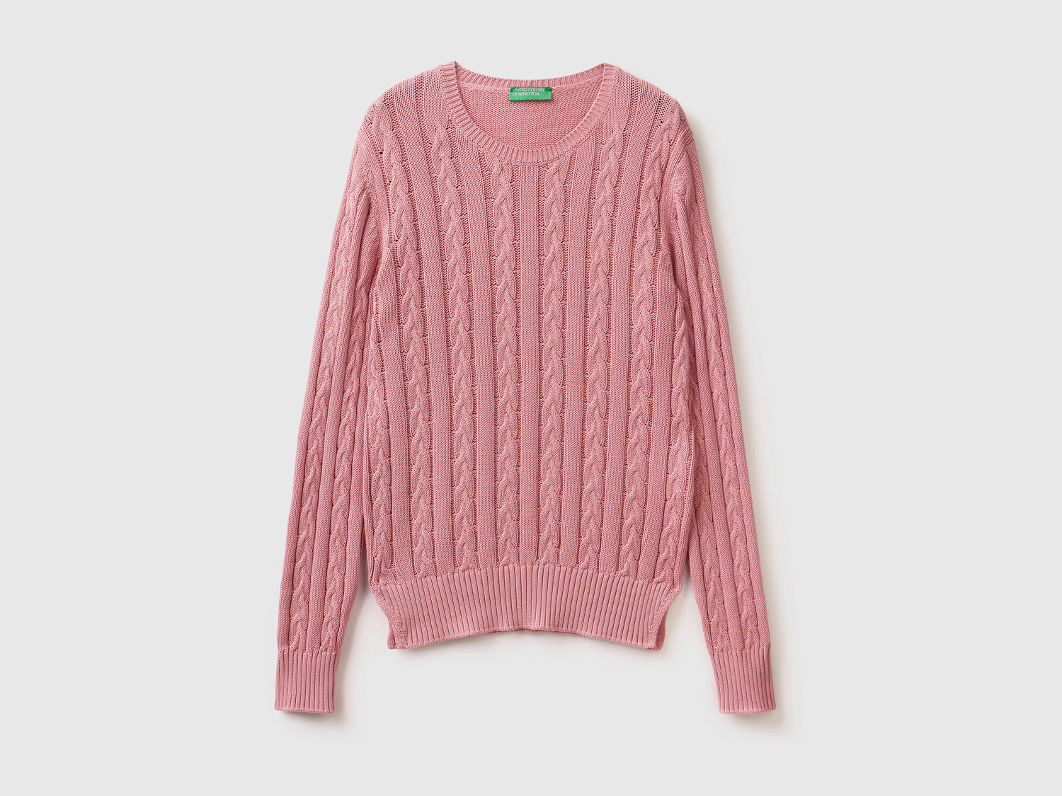 Maglia a righe 100% cotone da donna rosa | Benetton Outlet