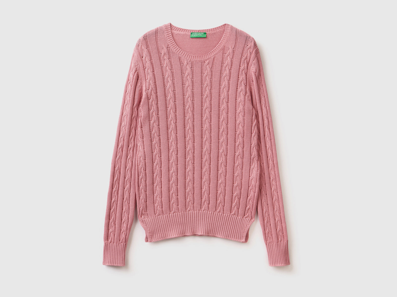 Maglia a righe 100% cotone da donna rosa | Benetton Outlet
