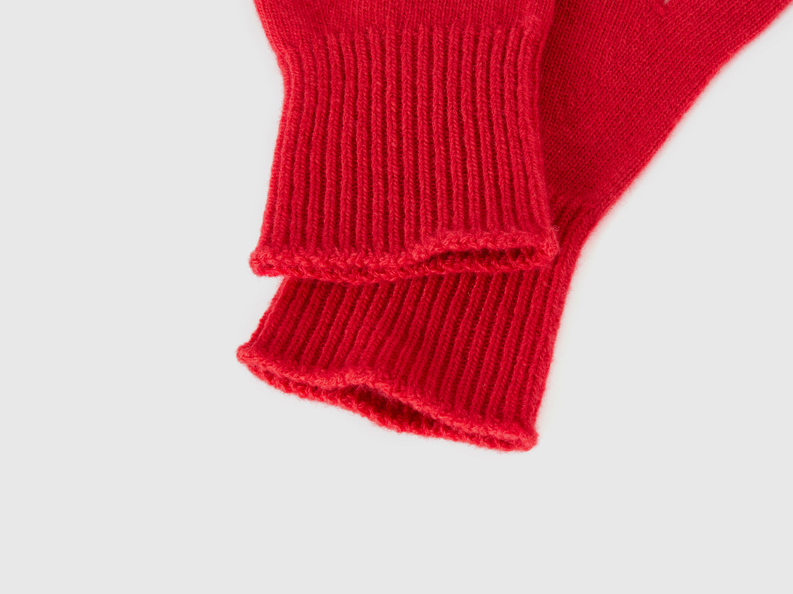 Guanti in pura lana Merino da donna rosso 3 | Benetton Outlet