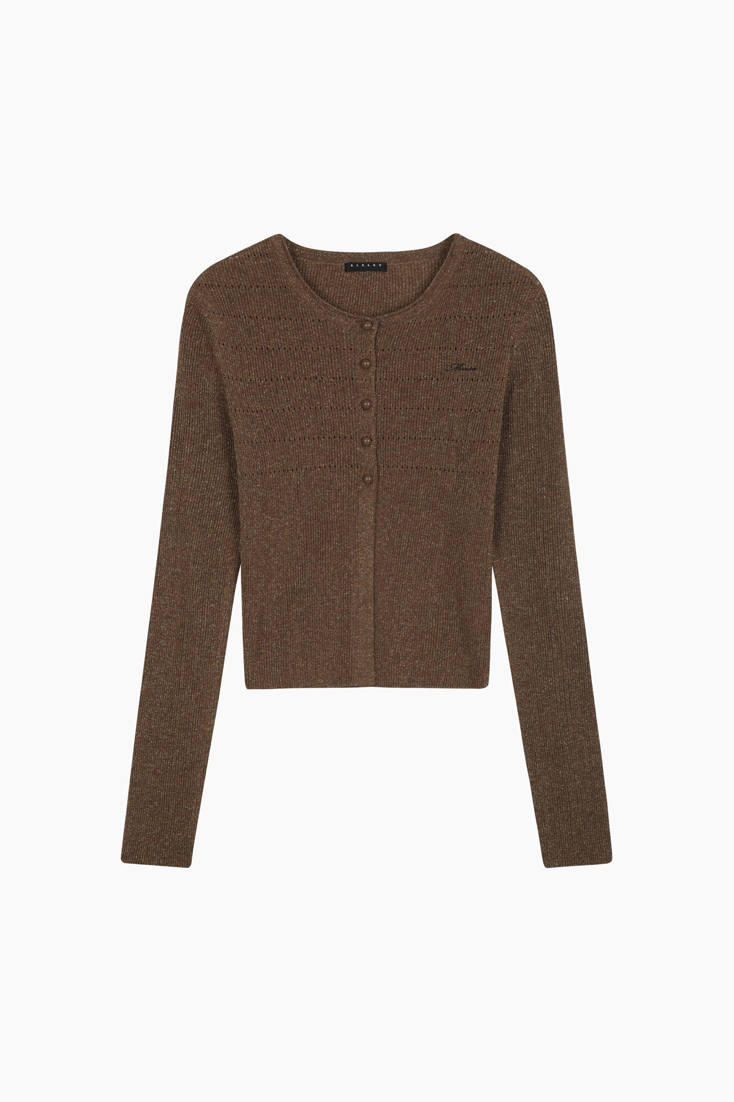 Cardigan con lurex da donna marrone | Sisley Outlet
