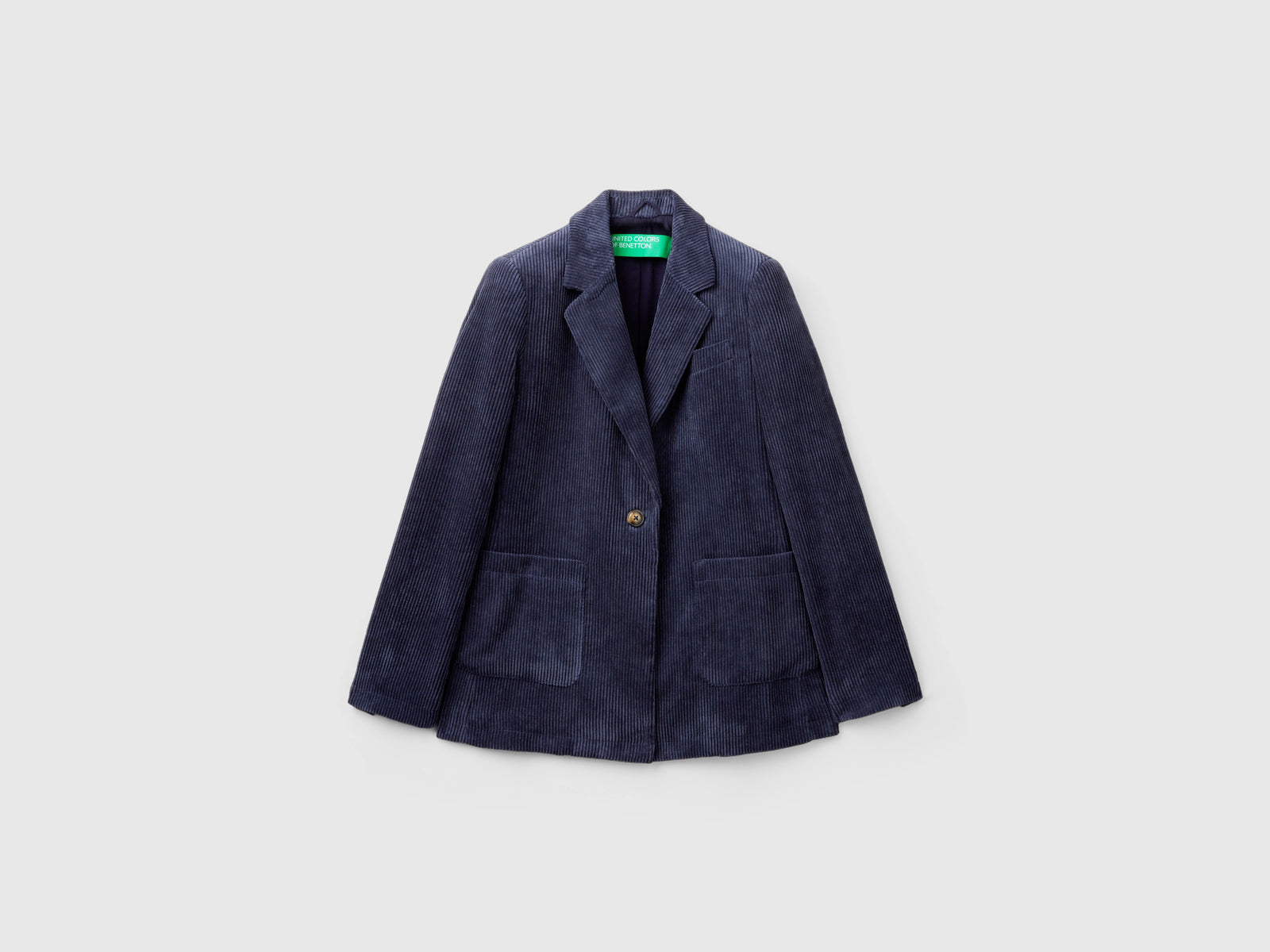 Blazer in velluto a costine da donna blu scuro | Benetton Outlet