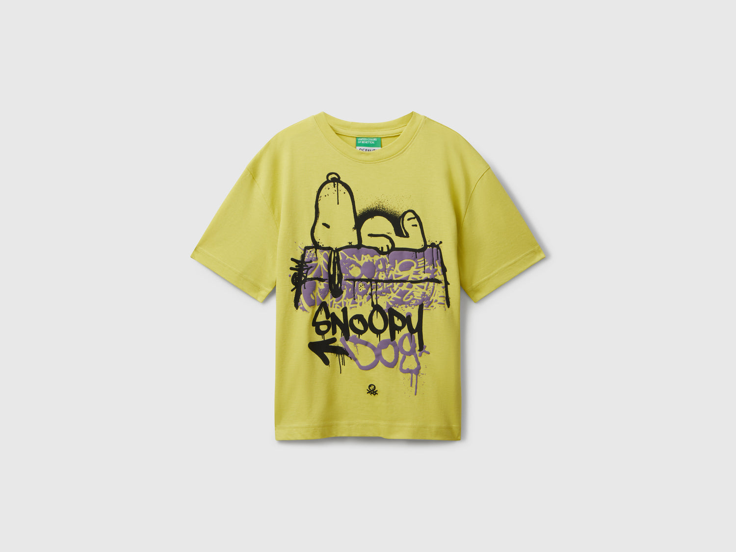 T-shrit stampa graffiti ©Peanuts da bambino giallo | Benetton Outlet