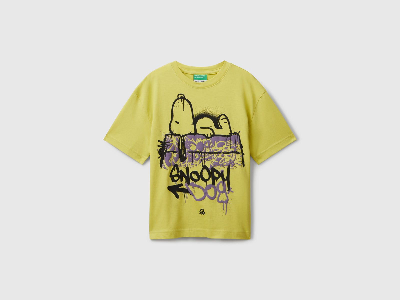 T-shrit stampa graffiti ©Peanuts da bambino giallo | Benetton Outlet