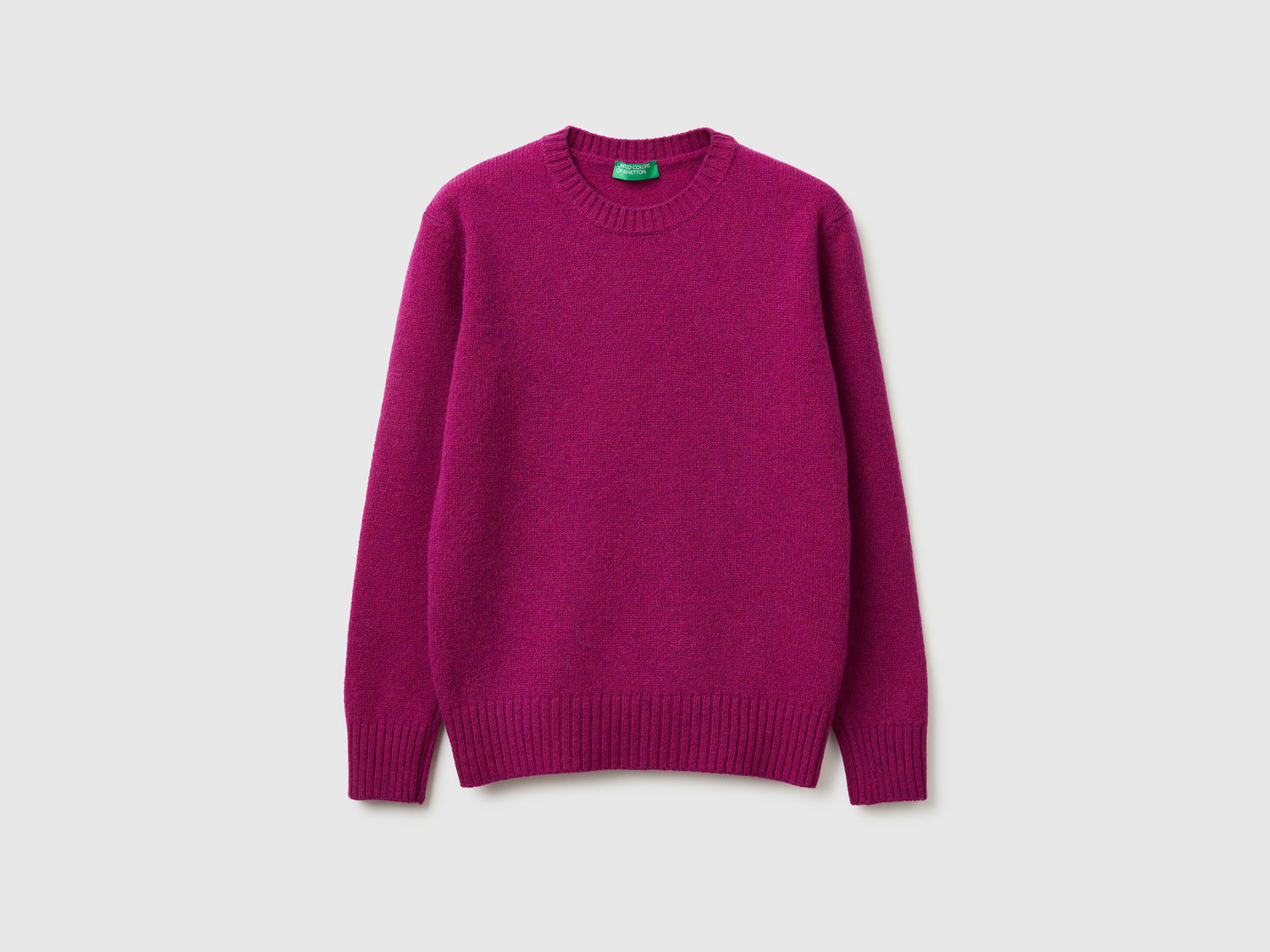 Maglia in pura lana Shetland da donna fucsia | Benetton Outlet