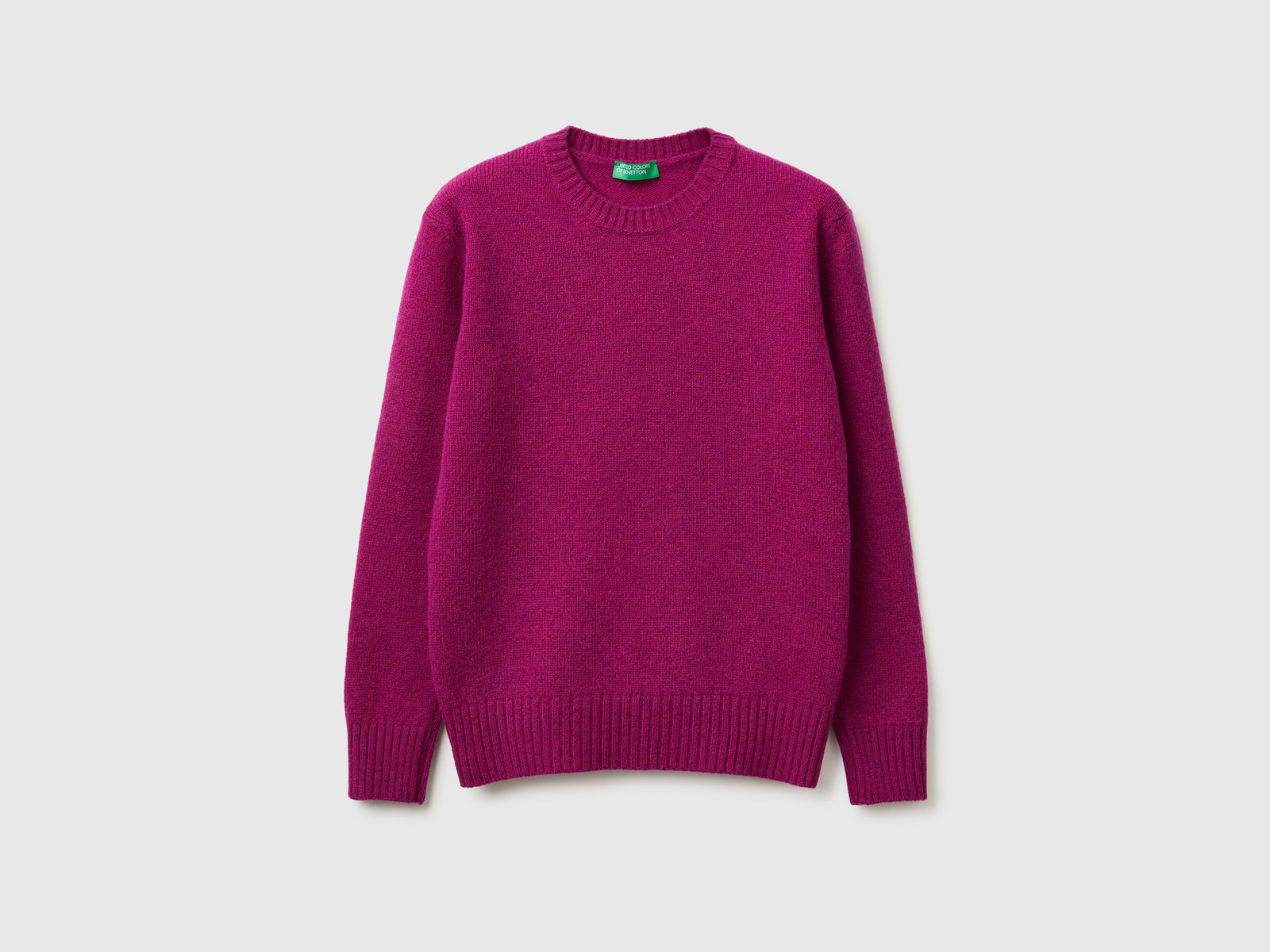Maglia in pura lana Shetland da donna fucsia | Benetton Outlet