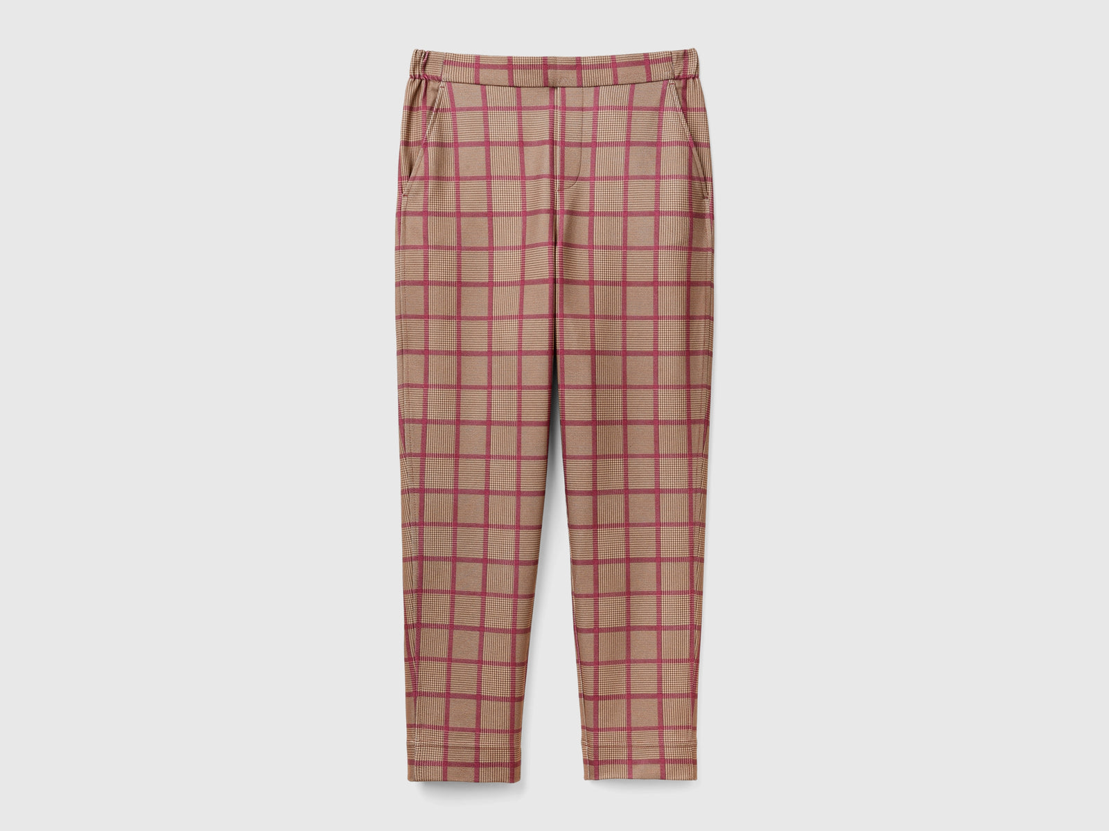 Tartan joggers da donna marrone | Benetton Outlet