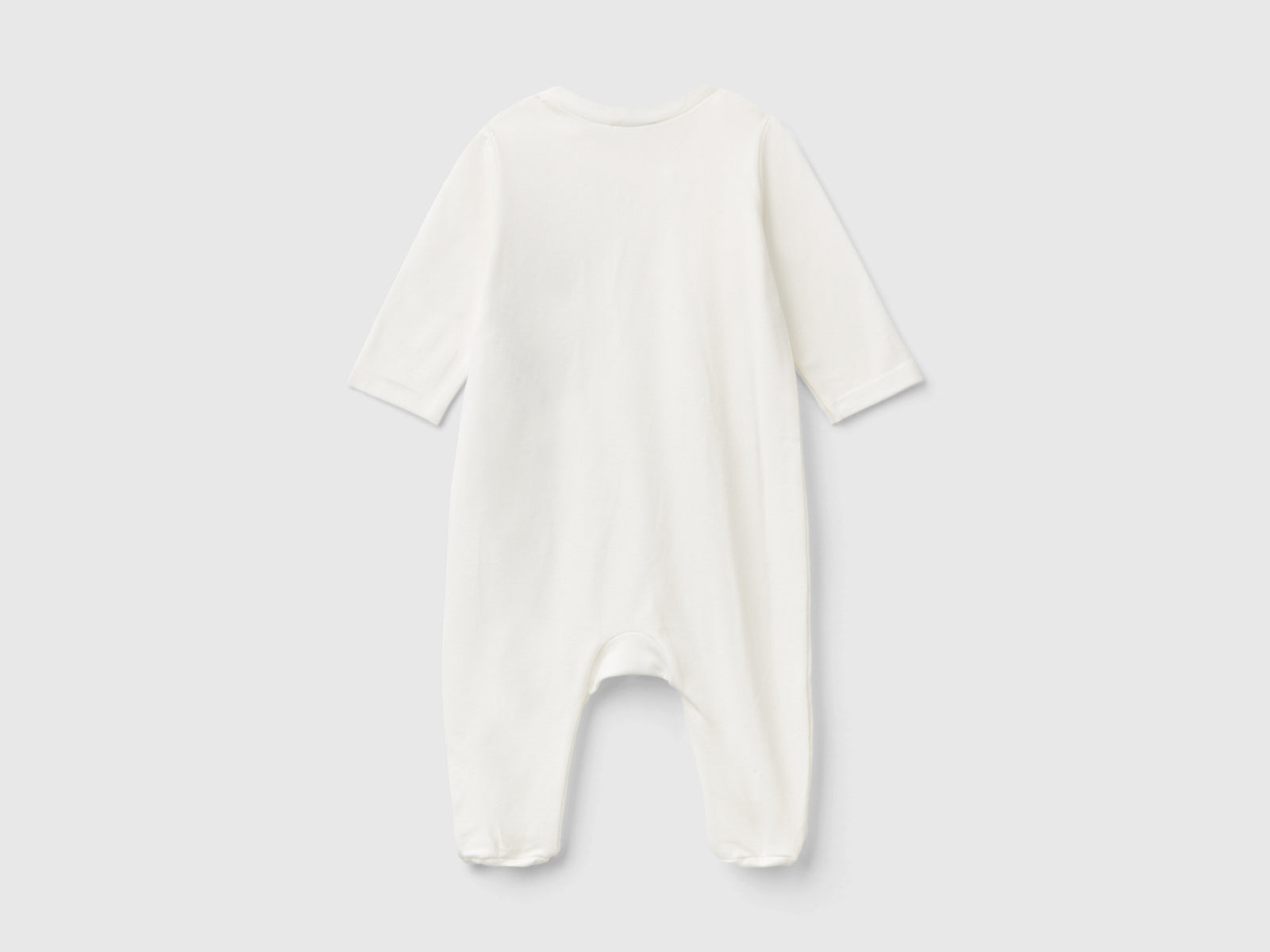 Tuta lunga con stampa animaletti da neonato bianco panna 2 | Benetton Outlet