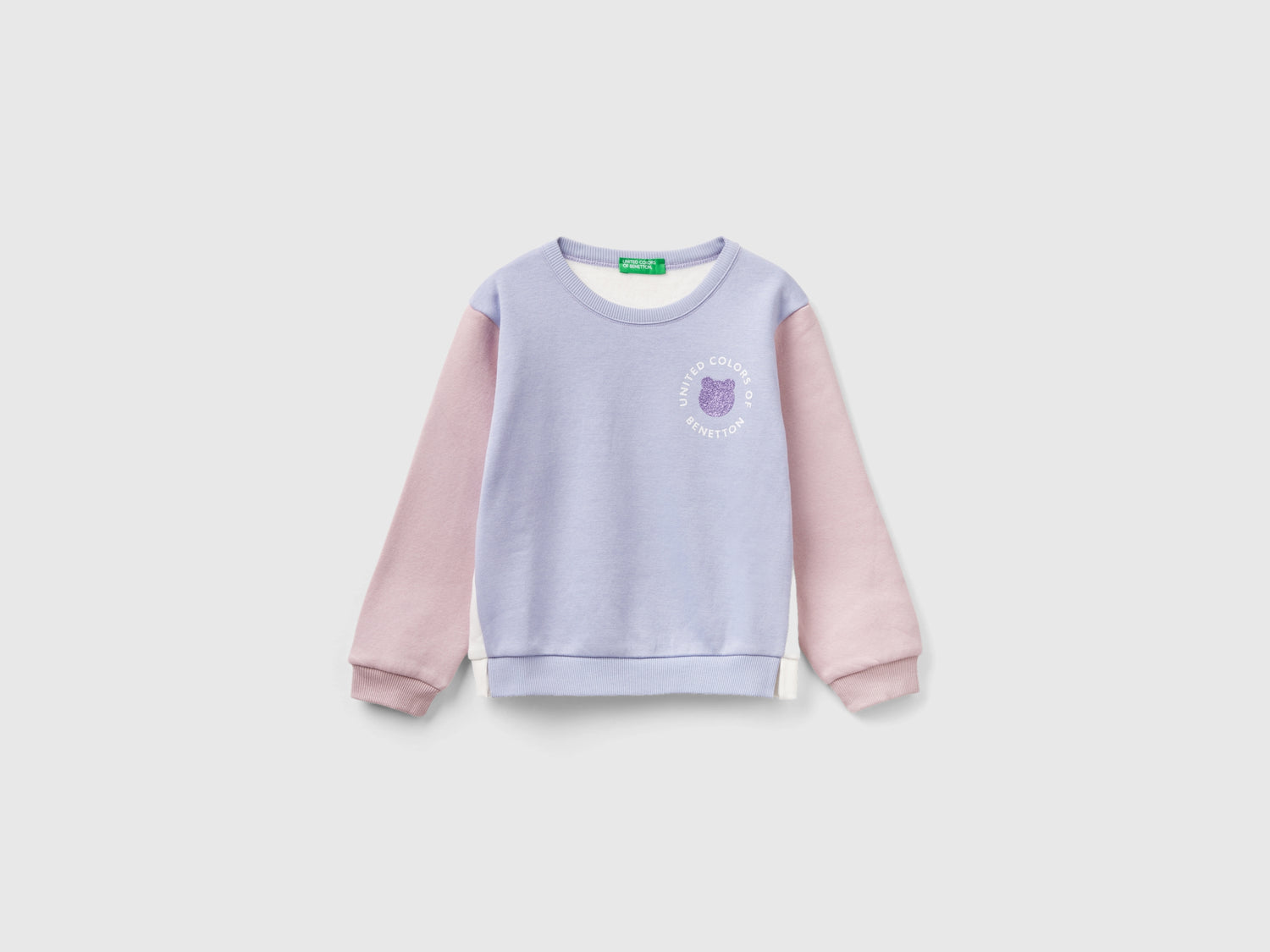 Felpa chiusa con stampa glitter da bimba multi-color | Benetton Outlet