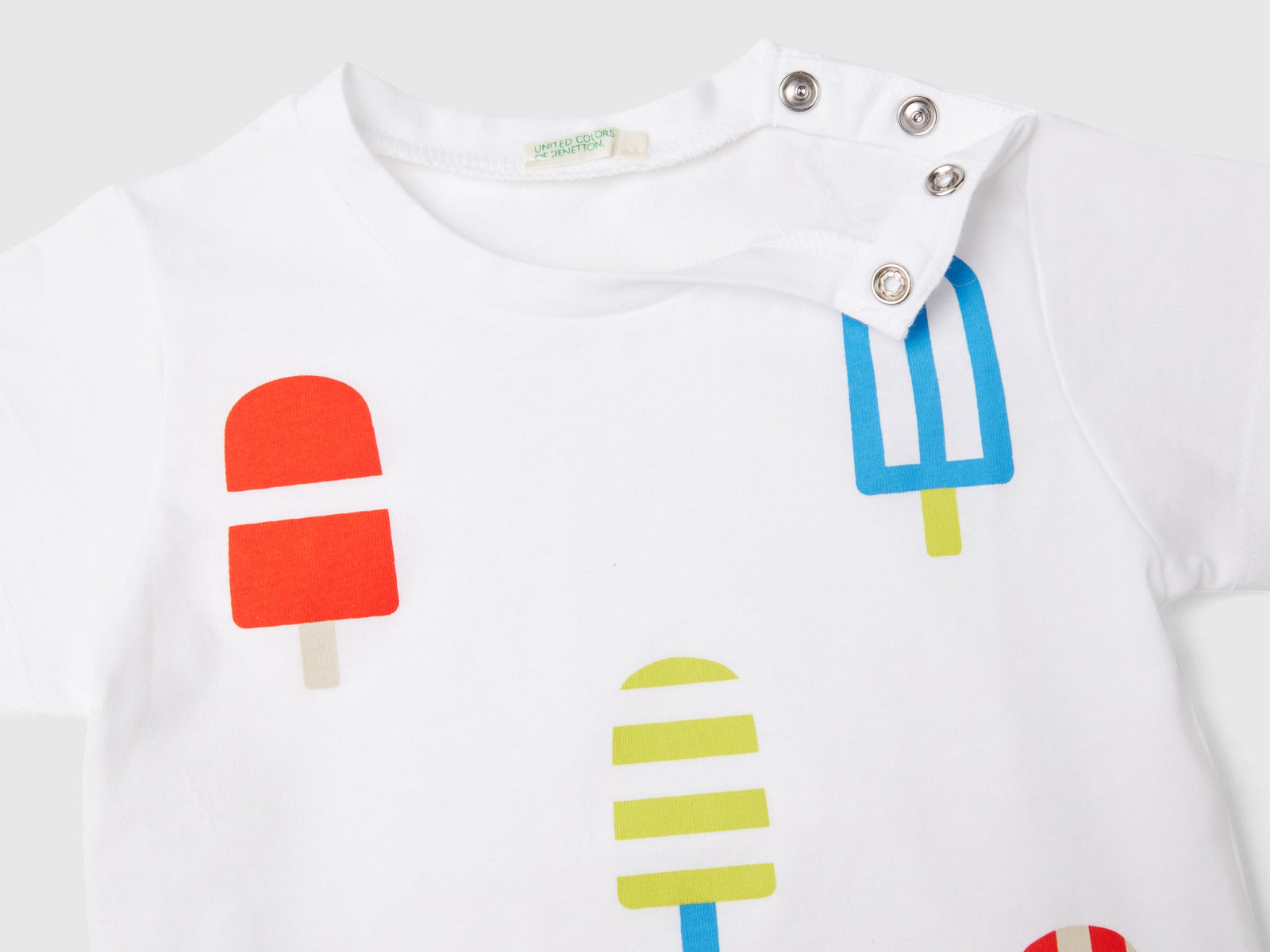 T-shirt con stampa gelati da neonato bianco 2 | Benetton Outlet
