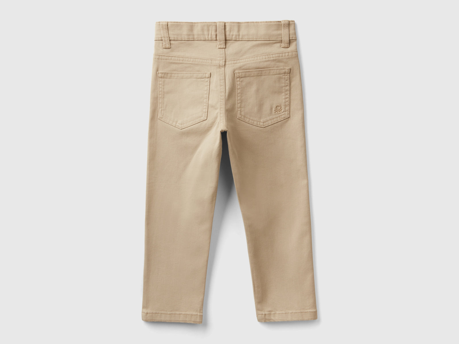 Pantaloni stretch cinque tasche da bimbo beige 2 | Benetton Outlet