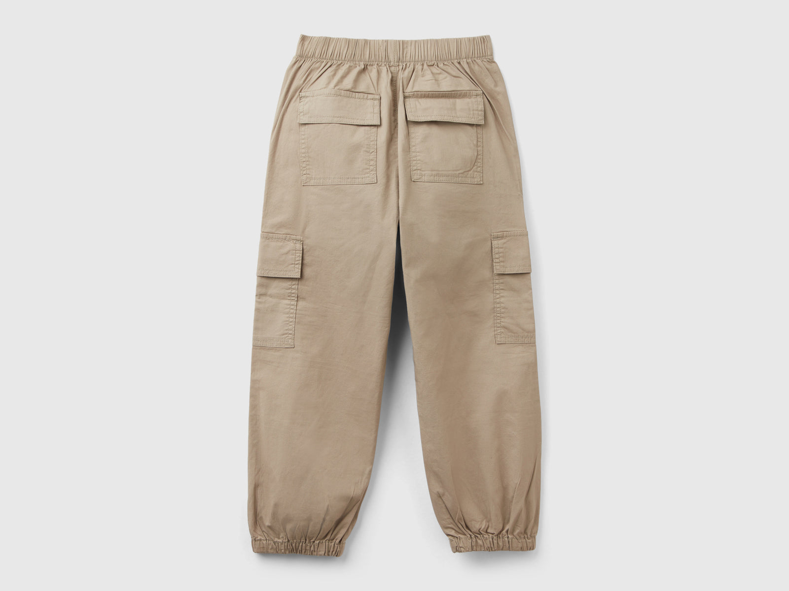 Pantaloni cargo in cotone stretch da bambina beige 2 | Benetton Outlet