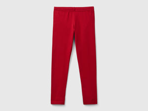 Stretch cotton leggings with logo