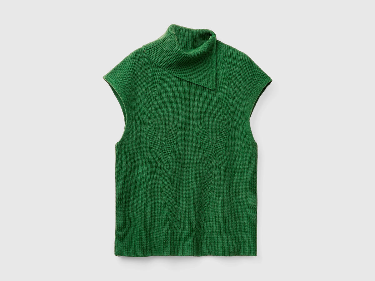 Gilet lungo con collo alto