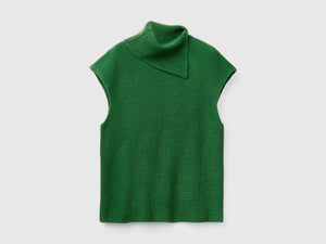 Gilet lungo con collo alto