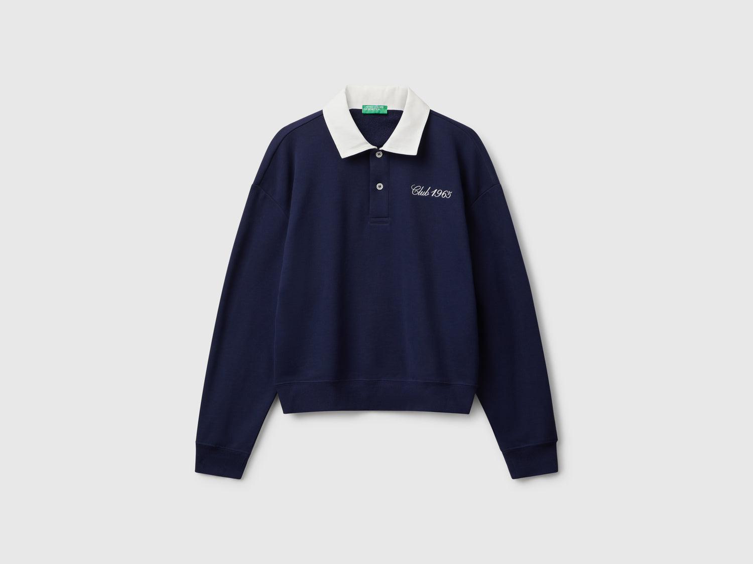 Polo in felpa comfort fit da donna blu scuro | Benetton Outlet