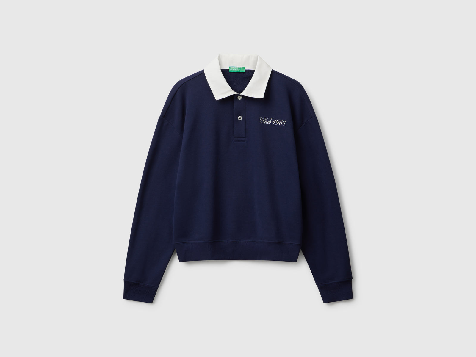 Polo in felpa comfort fit da donna blu scuro | Benetton Outlet