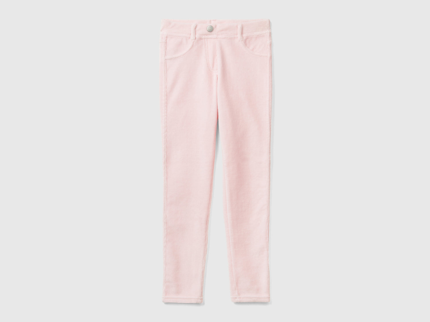 Super skinny chenille trousers da bambina rosa | Benetton Outlet
