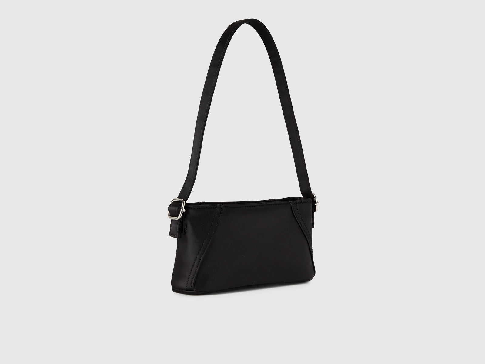 Borsa a spalla in raso da bambina nero 2 | Benetton Outlet