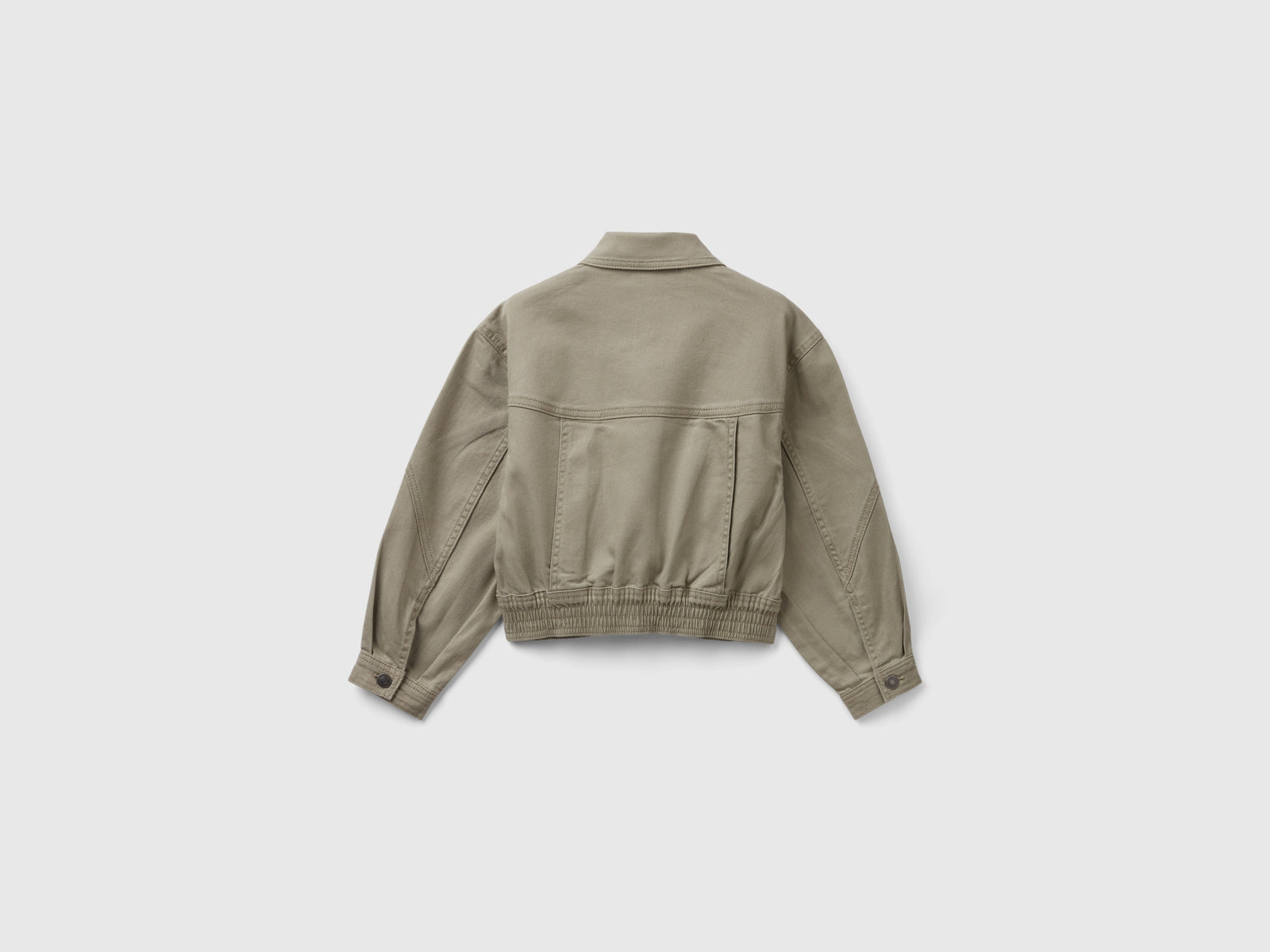 Giacca in cotone stretch colorato da bambina verde chiaro 2 | Benetton Outlet