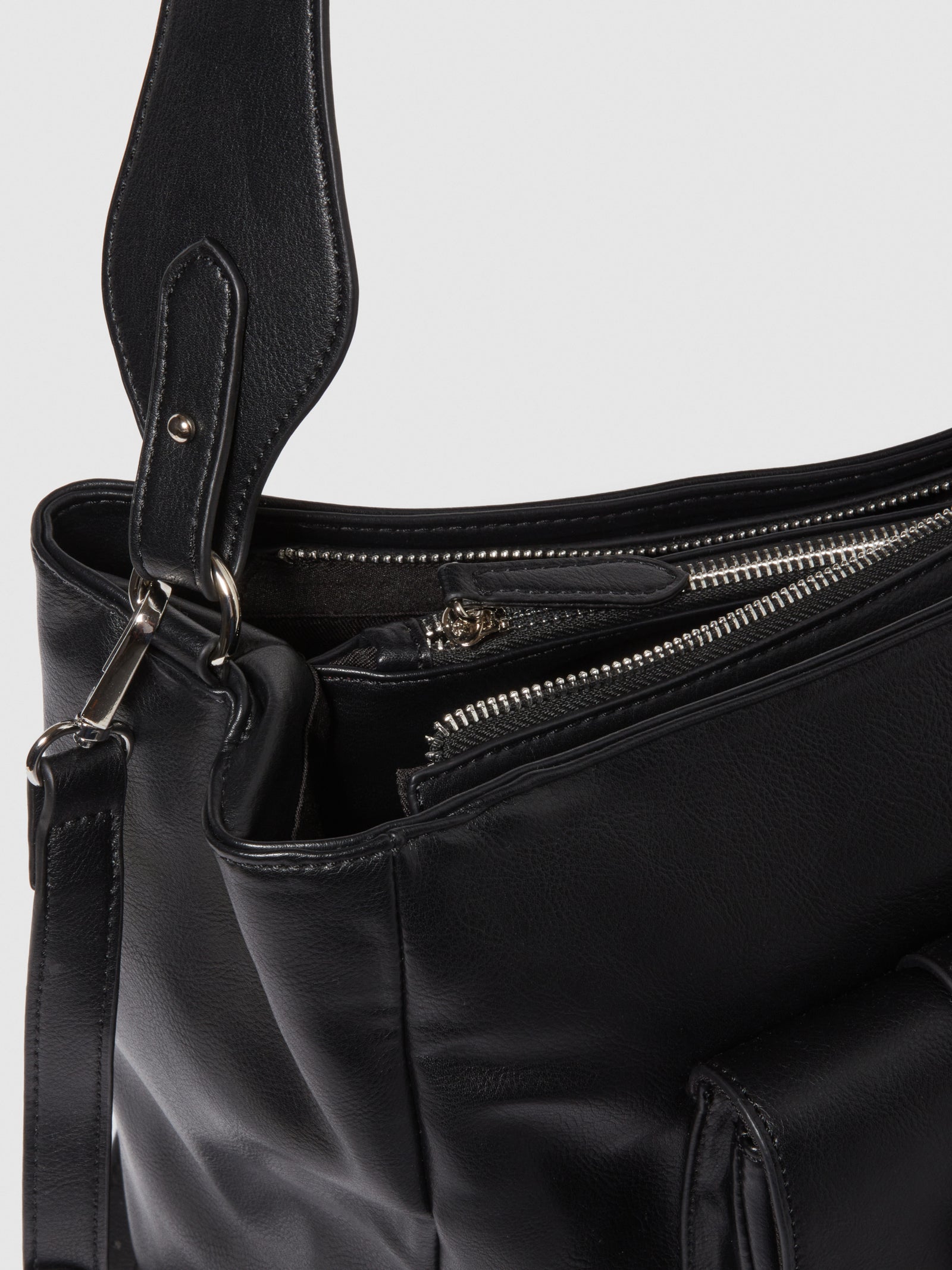 Hobo con maxi fibbia da donna nero 3 | Sisley Outlet