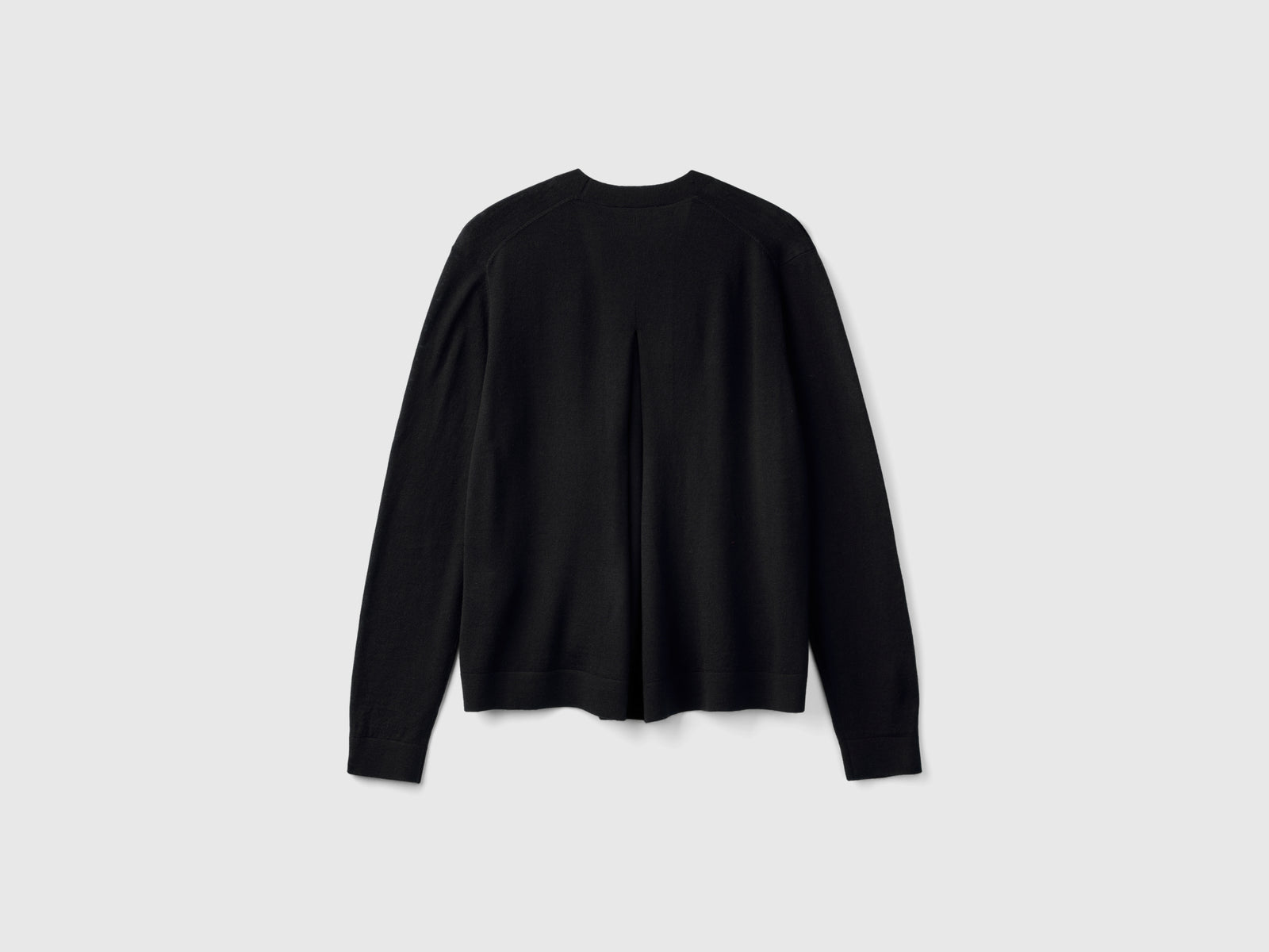 Maglia scollo a V in pura lana Merino da donna nero 2 | Benetton Outlet