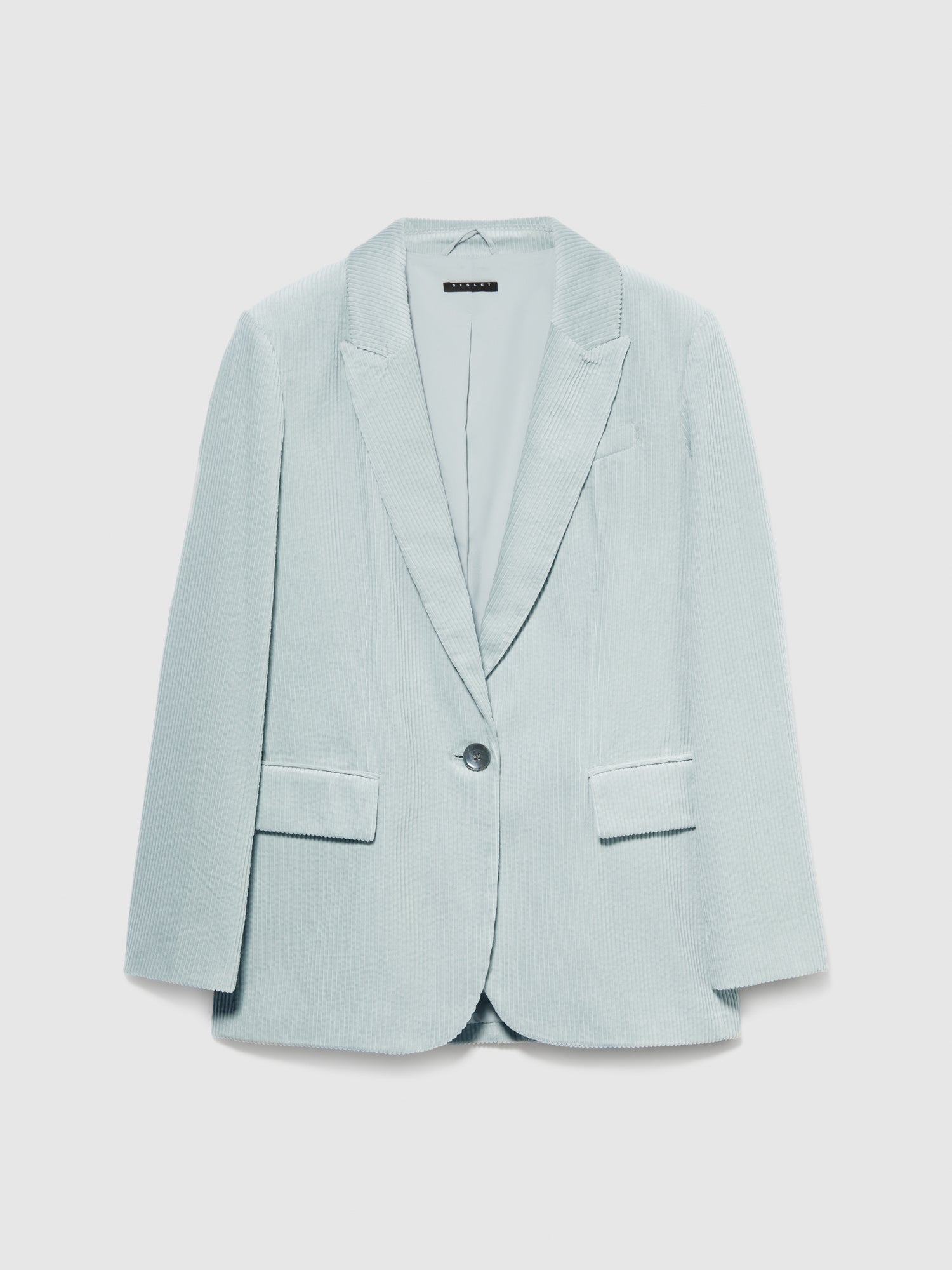 Blazer lungo in velluto a costine da donna azzurro | Sisley Outlet