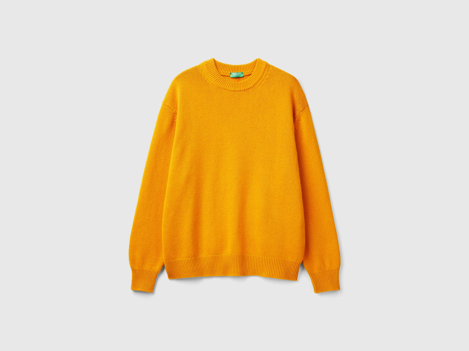 Maglia relaxed fit da uomo senape | Benetton Outlet