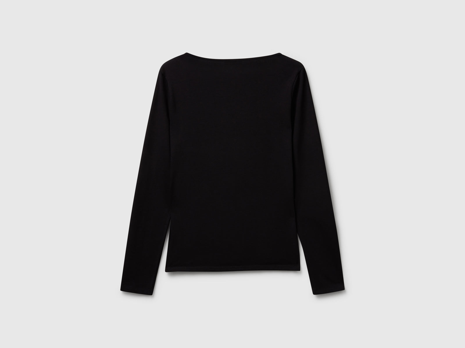T-shirt con scollo ampio da donna nero 2 | Benetton Outlet