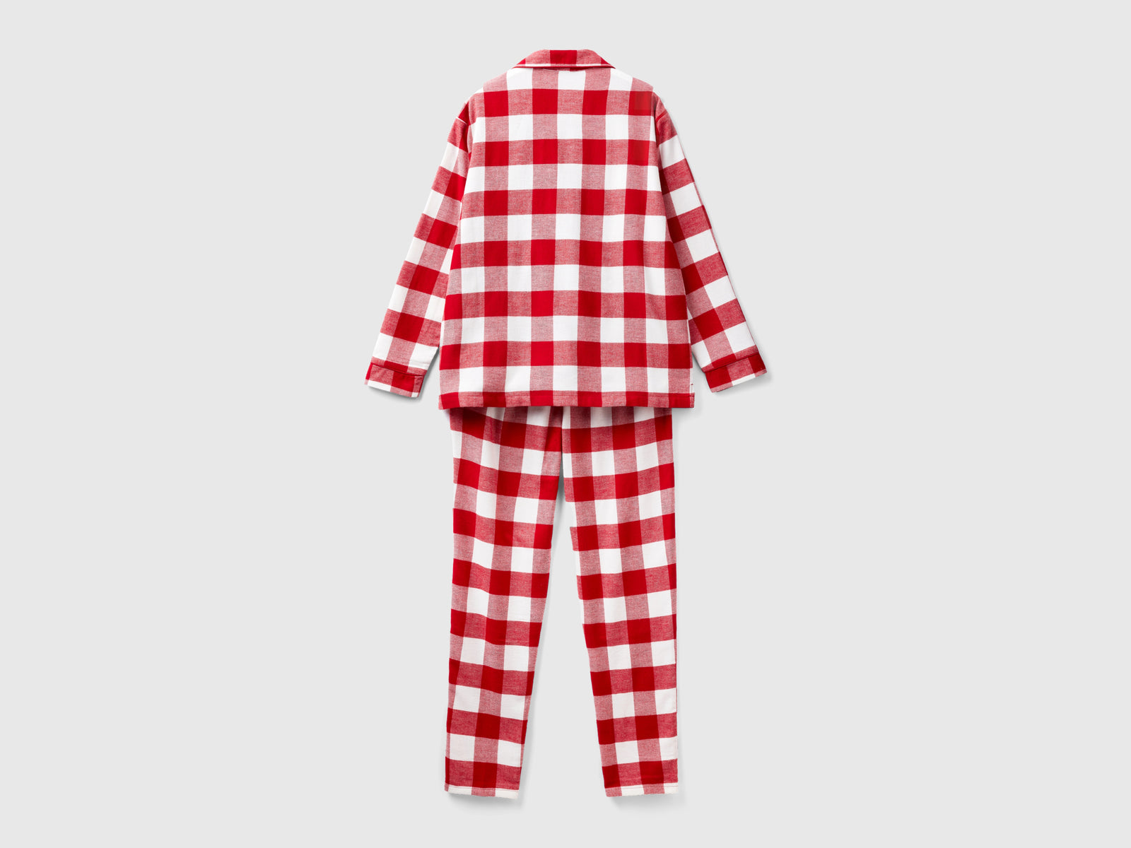 Pigiama a quadri in flanella da donna rosso 2 | Benetton Outlet