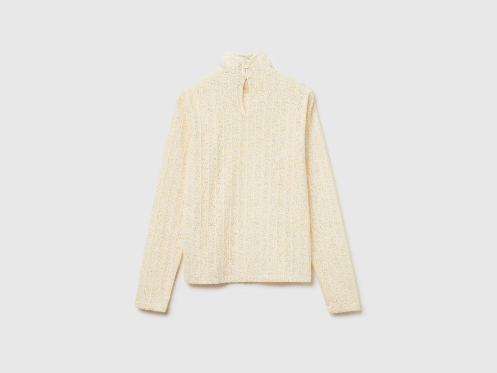 Blusa in pizzo slim fit da donna bianco panna 2 | Benetton Outlet