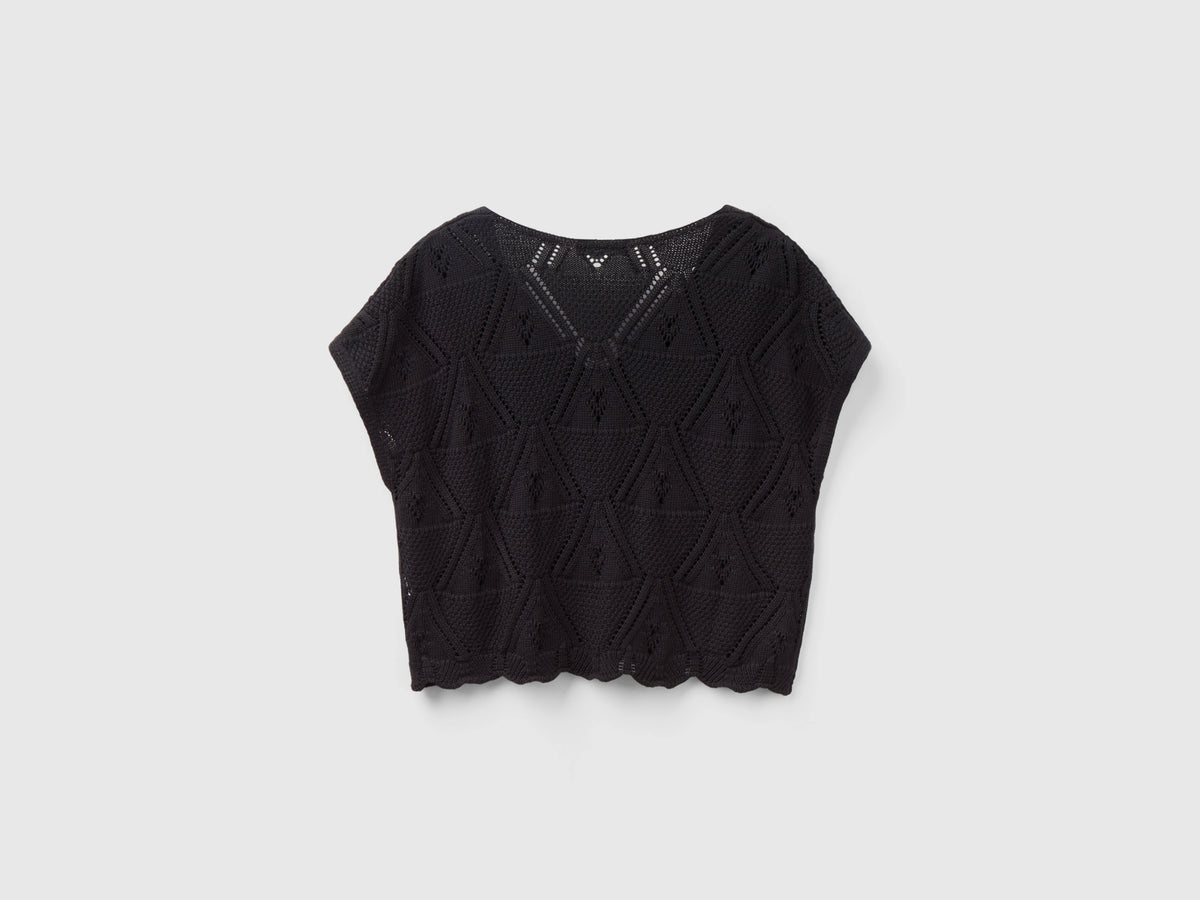 Maglia cropped crochet
