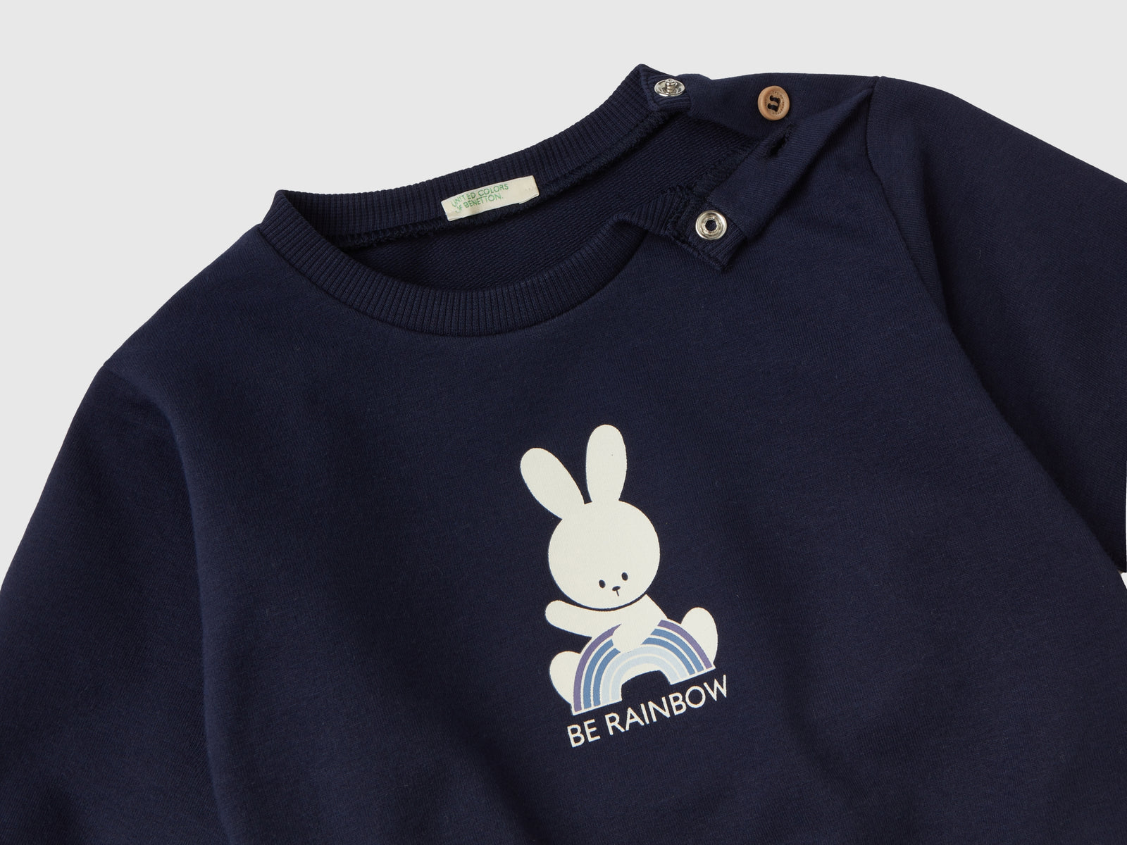 Completino in felpa leggera da neonato blu scuro 2 | Benetton Outlet