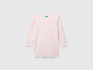 T-shirt con scollo a barchetta 100% cotone