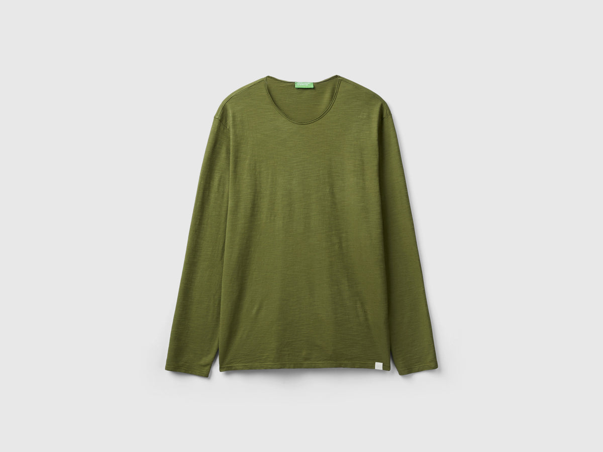 T-shirt a manica lunga in 100% cotone