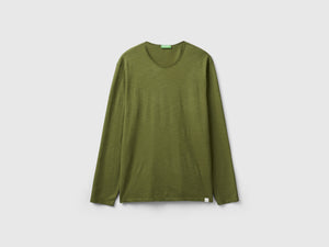 T-shirt a manica lunga in 100% cotone
